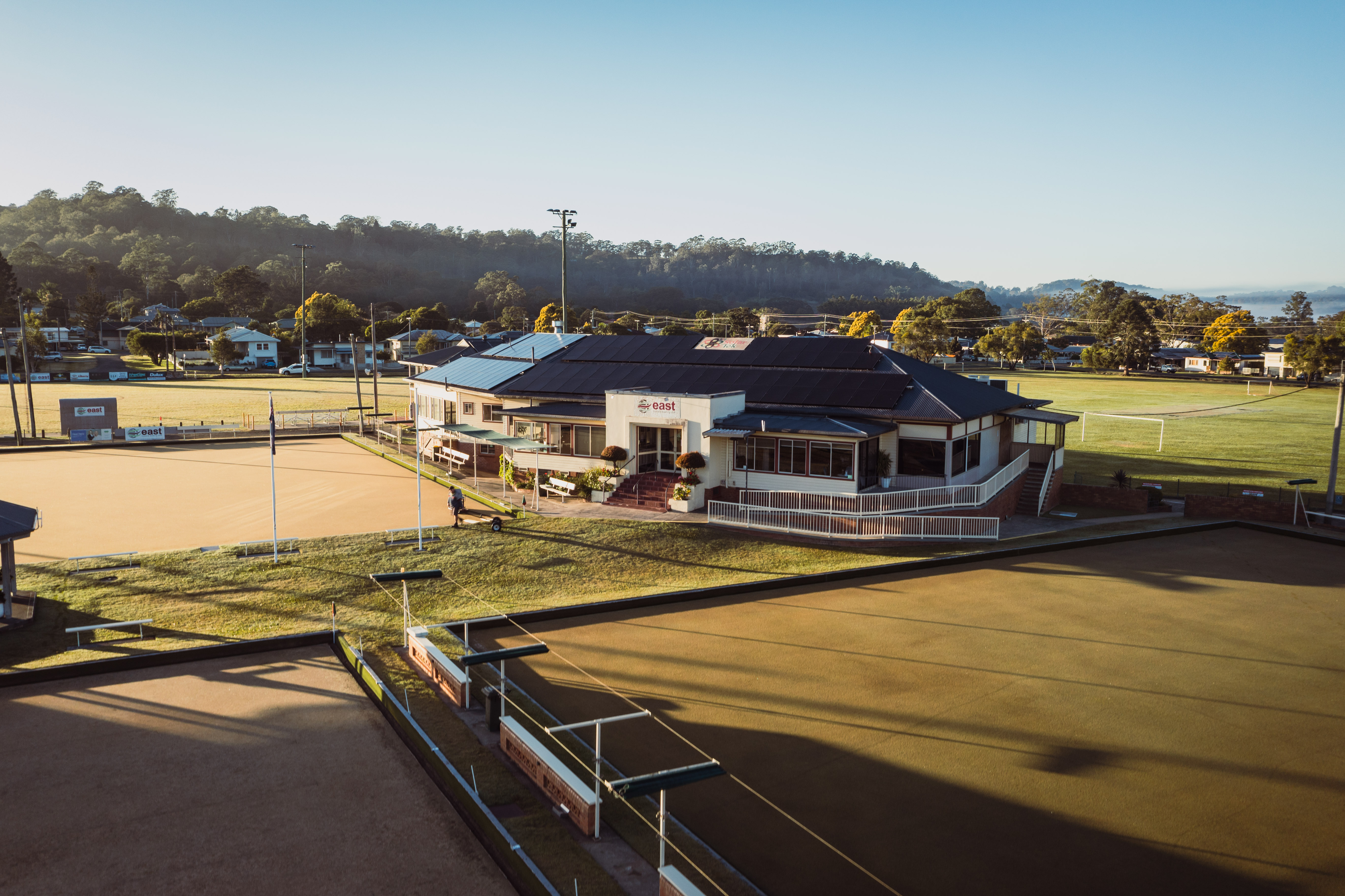 Aerial of the club and surrounding greens