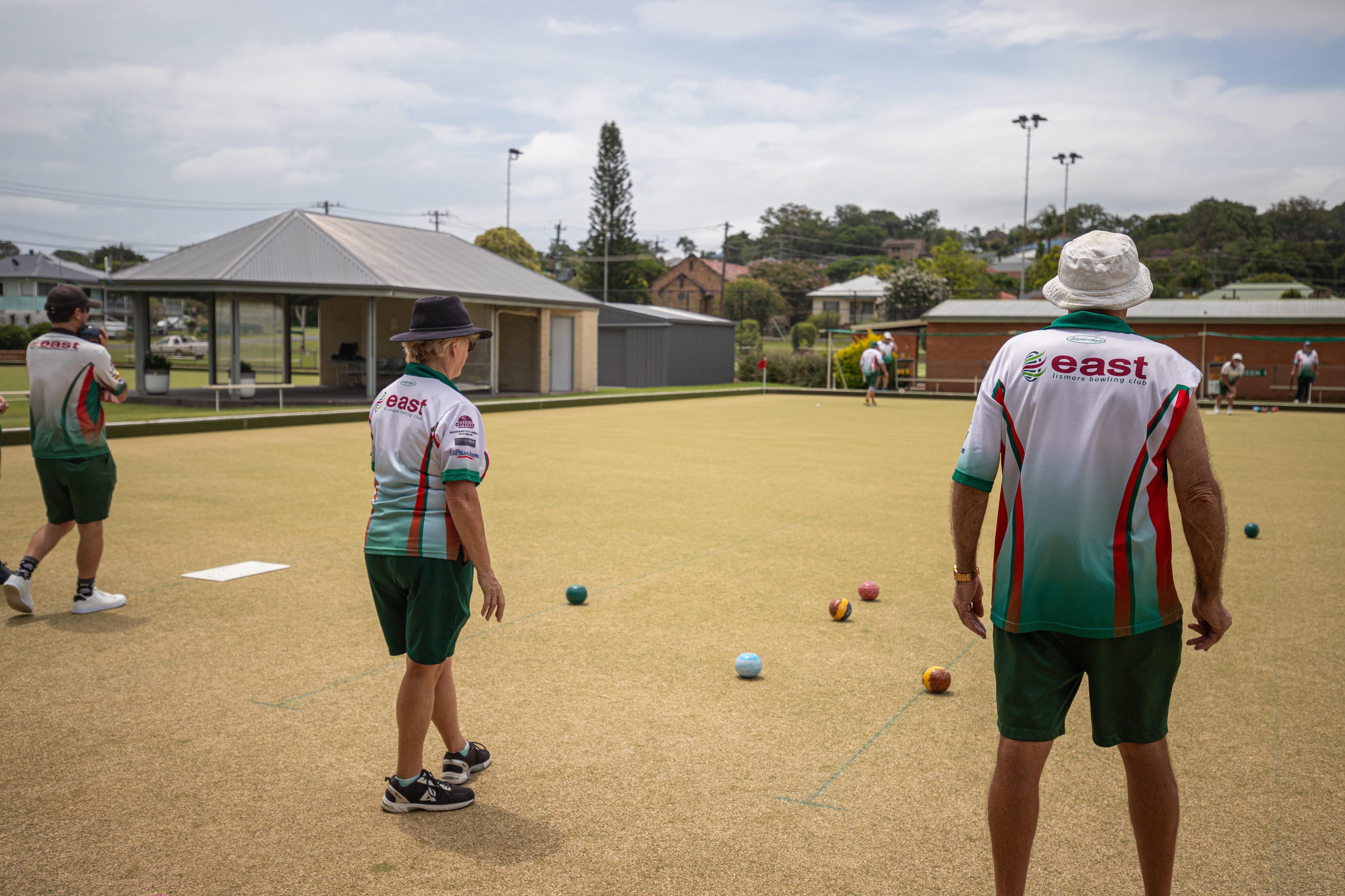 Players enjoying a game of bowls on the East Lismore green