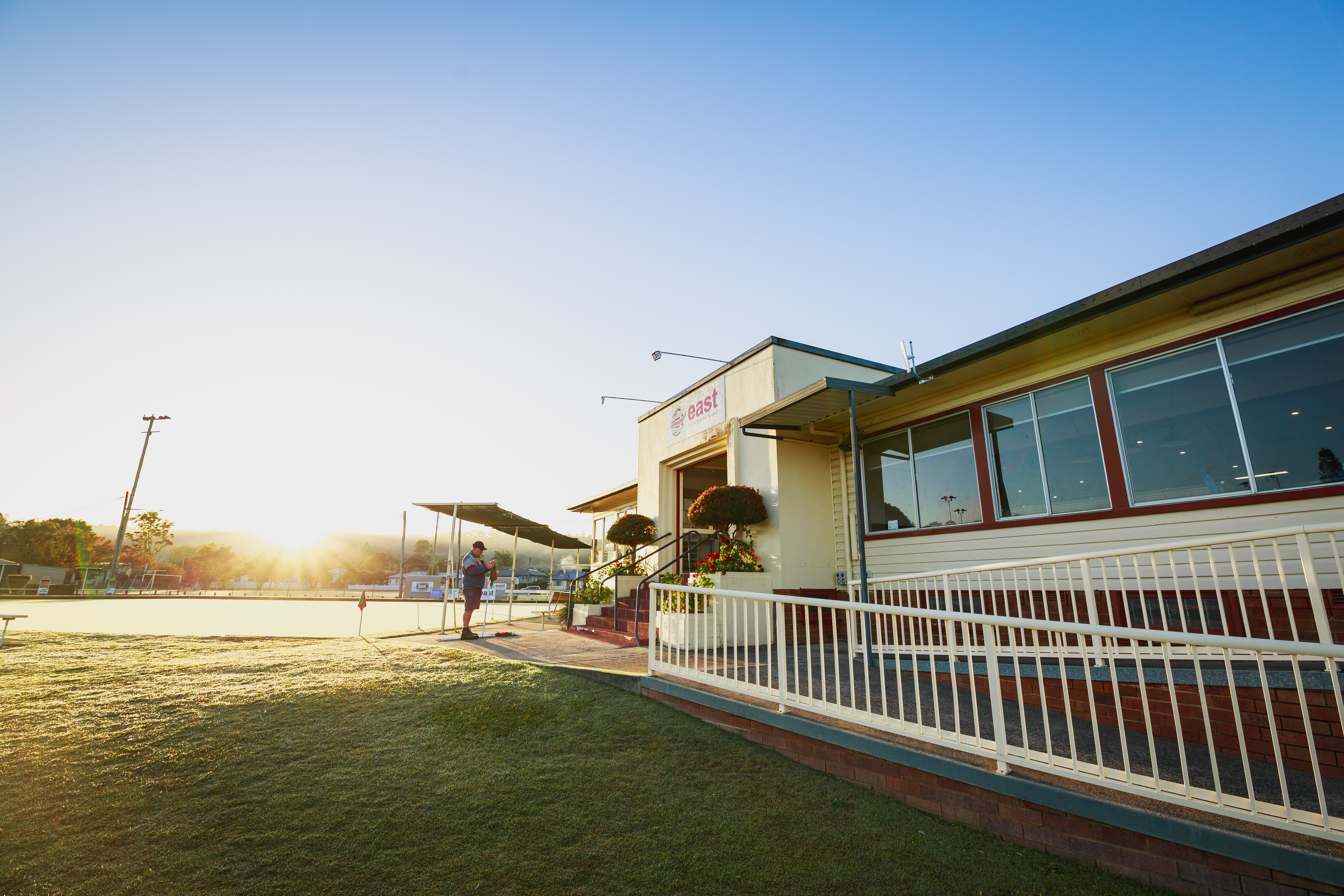 Club grounds in the evening light